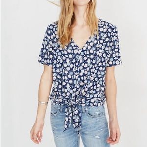 * Madewell Prairie Posies Tie Front Top NWOT